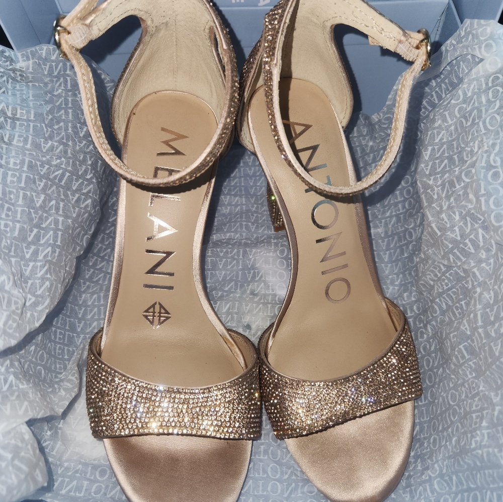 Antonio Melani Gold Sparkle Heel Sandals